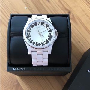 Marc Jacobs white skeleton watch w/original box